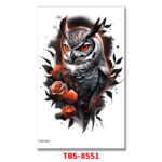 orange black owl temporary tattoos online