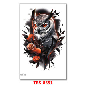 orange black owl temporary tattoos online