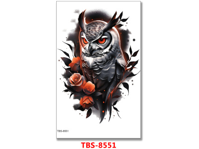 orange black owl temporary tattoos online