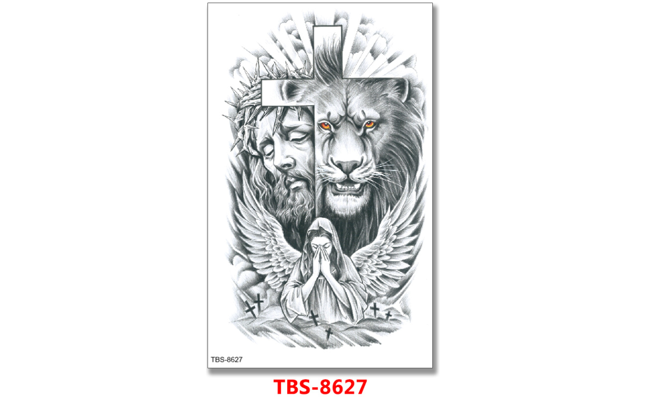 jesus & angel temporary tattoos