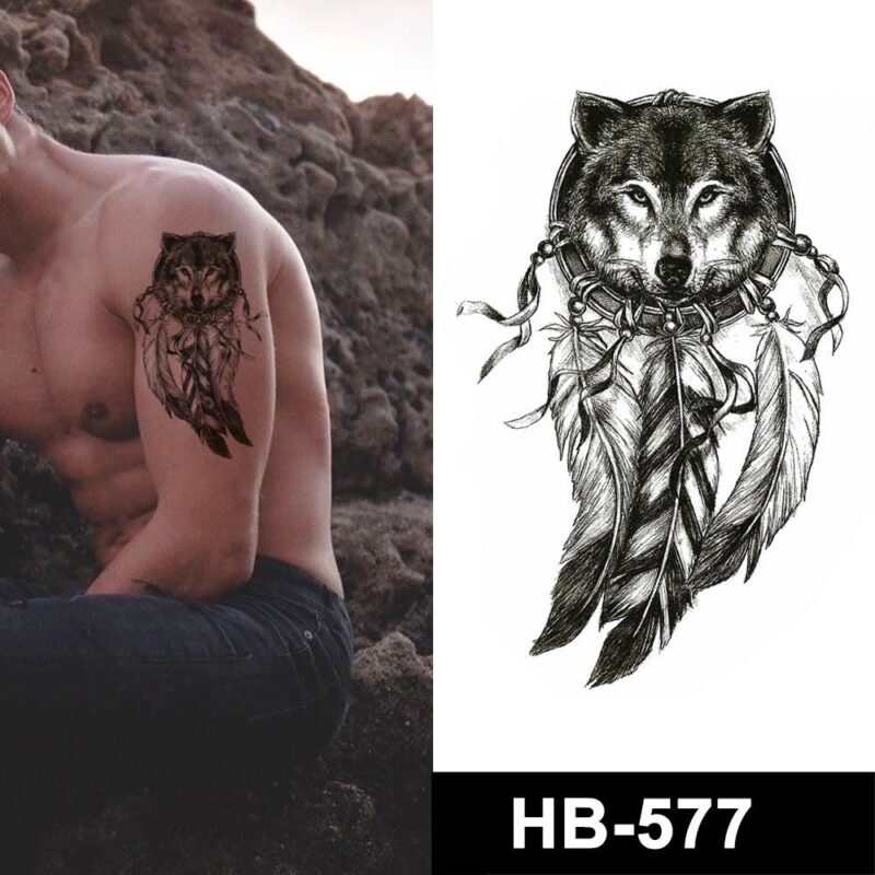 wolf dreamcatcher temporary tattoos online