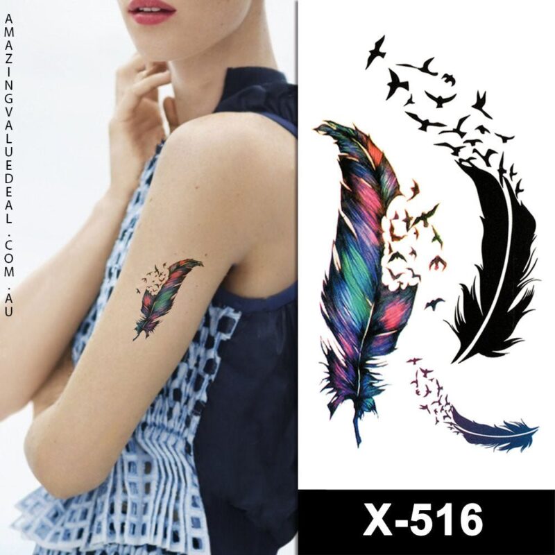 feathers 3 set temporary tattoos online