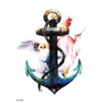 anchor & birds temporary tattoos