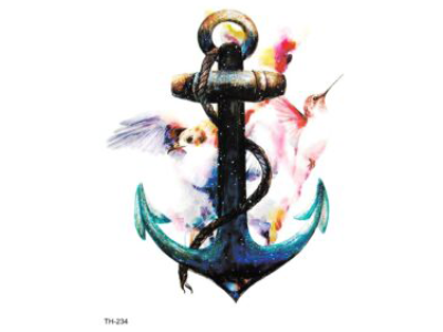 anchor & birds temporary tattoos