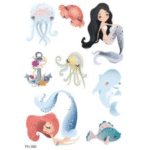 Mermaids & Fish Temporary Tattoos