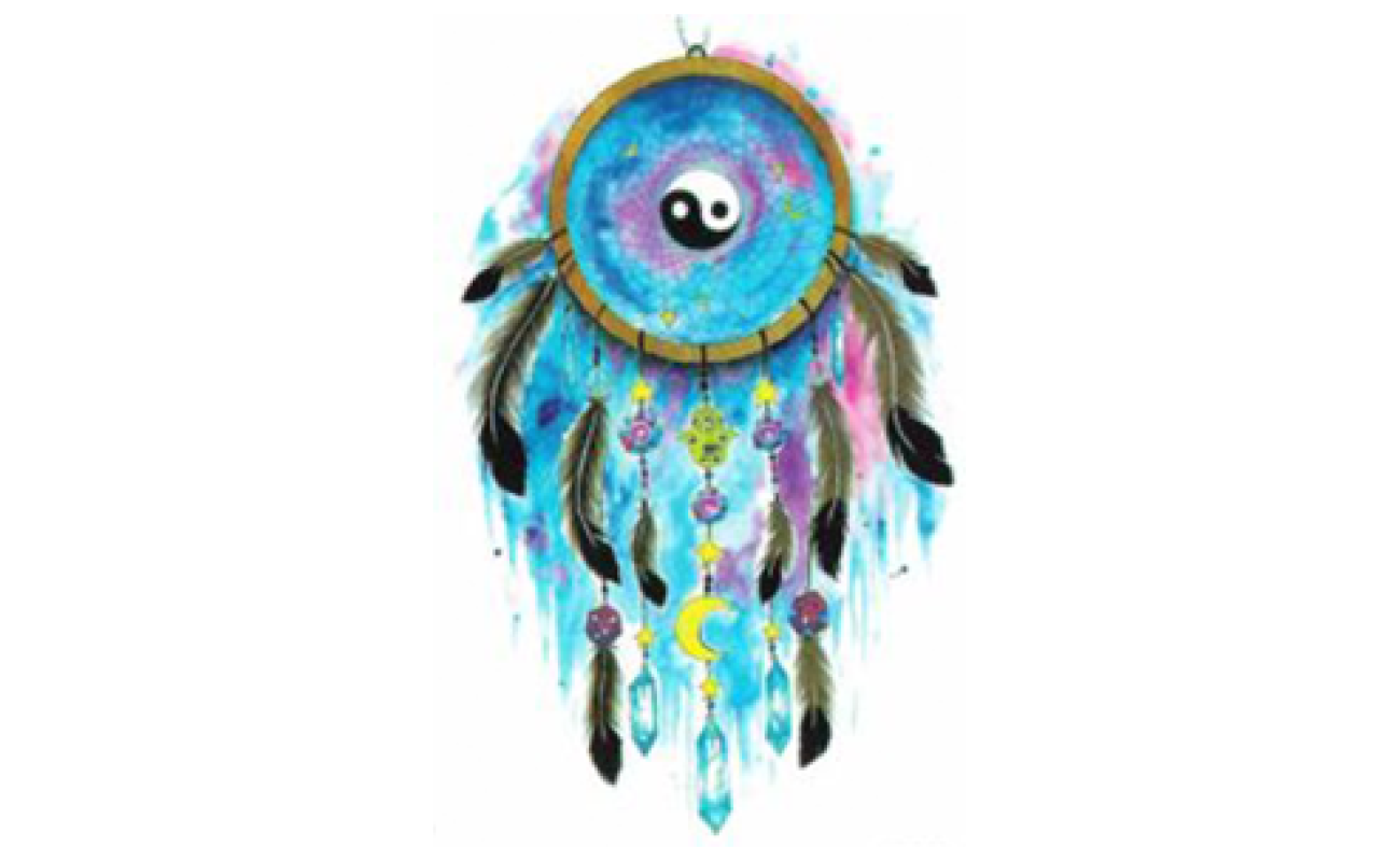 tye dye dreamcatcher temporary tattoos
