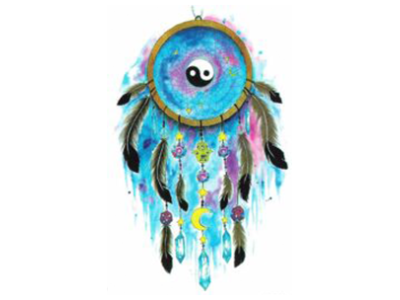 tye dye dreamcatcher temporary tattoos