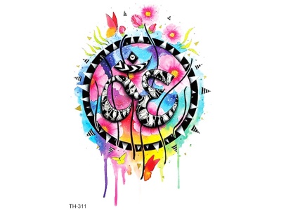 colourful om temporary tattoos