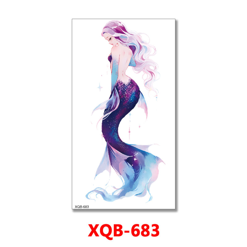 Purple Mermaid Temporary Tattoo