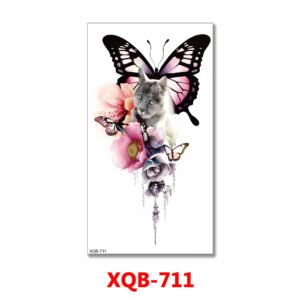 Cat Butterfly Temporary Tattoo
