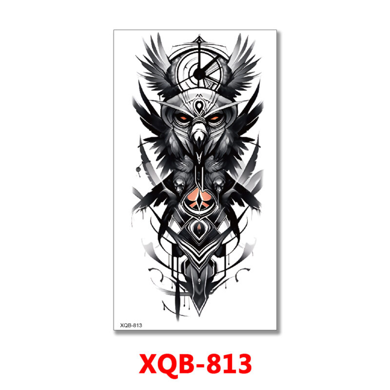 Feather Owl Temporary Tattoo