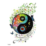 yin & yang temporary tattoos