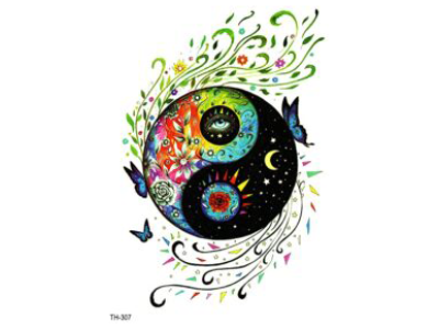 yin & yang temporary tattoos