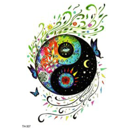 yin & yang temporary tattoos