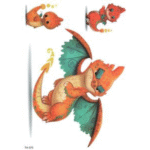 orange dinosaurs tattoos