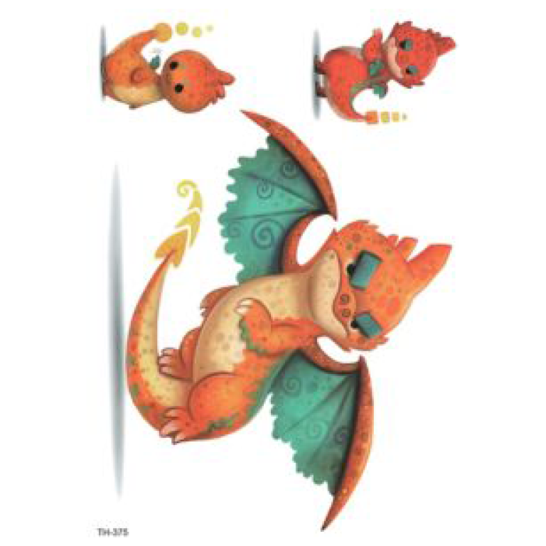 orange dinosaurs tattoos