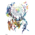 colourful stag temporary tattoos