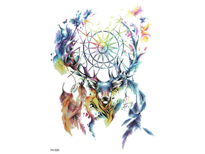 colourful stag temporary tattoos