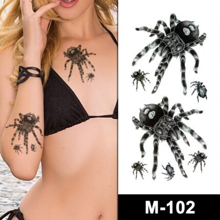 Temporary Tattoo Spiders 7 Pack