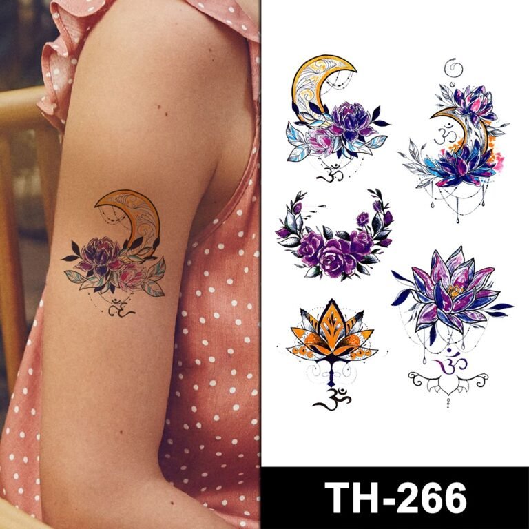 TEMPORARY TATTOO FLORAL 5 PACK