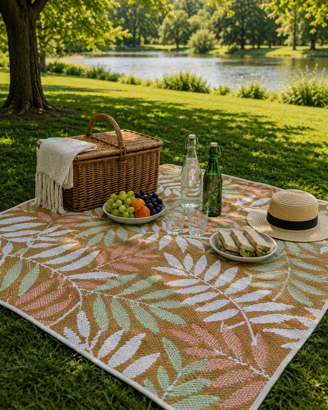 Natural Leaf Picnic Mat